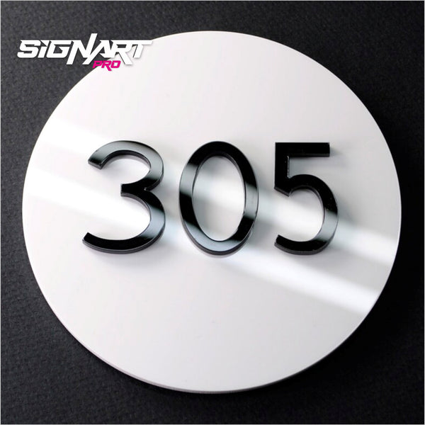 2 Layer Round Acrylic Number Sign