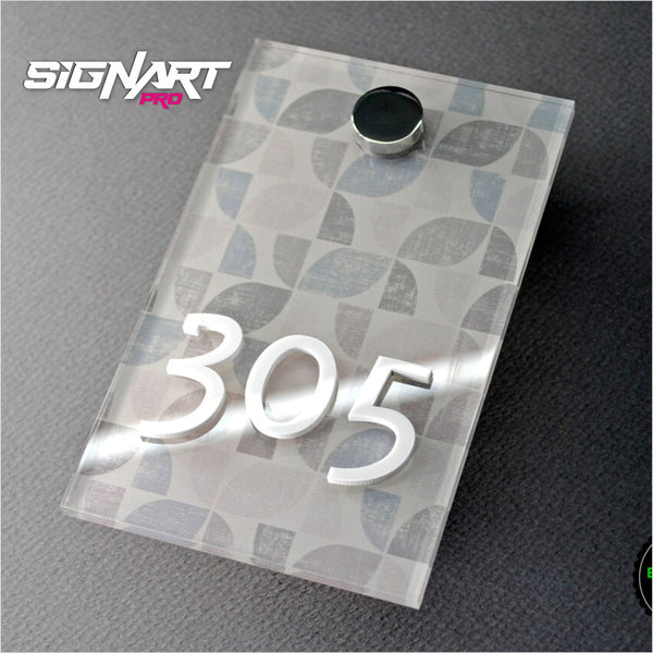 Acrylic 3D Door Number with Background Image