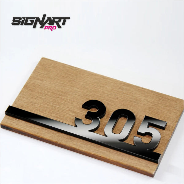 2 Layer Wood and Acrylic Number Sign