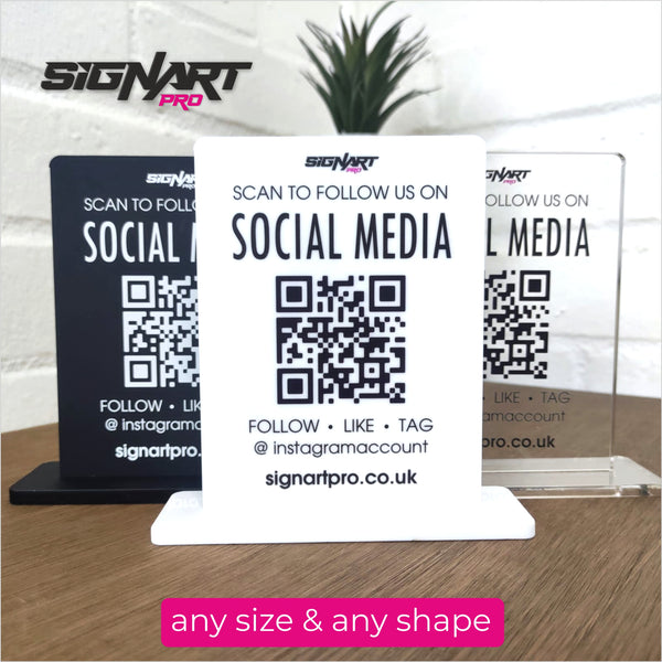 Acrylic QR Code Social Media Sign